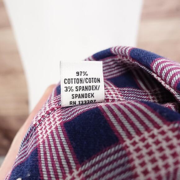 Ben Sherman Shirt Mens 16.5 34-35 Large Pink Plaid Tailored Slim Fit Stretch - Picture 8 of 9